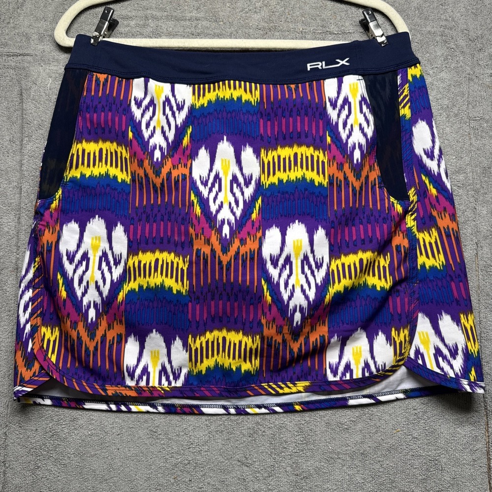 RLX Ralph Lauren Women's Active Skort‎ Medium Ikat Print Multicolor Golf Tennis